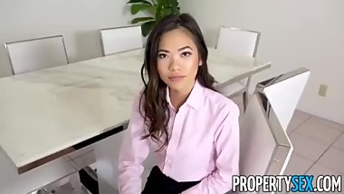 Asian beauty fucked by big white cock