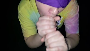 Japanese women sucks and strokes my big dick (cumshot)
