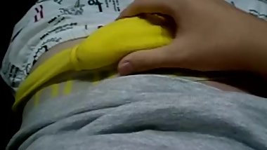 Asian teen jerking off in bedroom