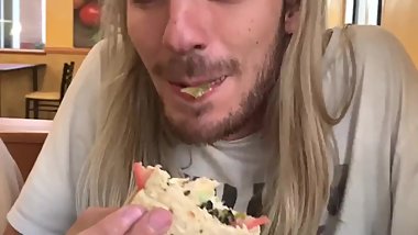 Group of young skaters brings girl to skatepark and subway to fuck around